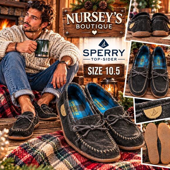 Sperry Top-Sider Other - Sperry Top-Sider R&R Moc Mens 10.5 Black Suede Moccasin Loafers 0841957